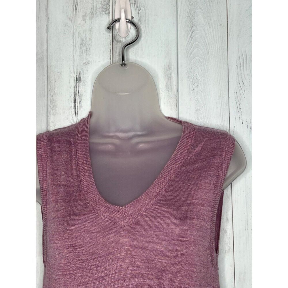 THE LIMITED HEATHERED PURPLE SLEEVELESS V-NECK SOFT LIGHTWEIGHT TUNIC SWEATER XS - Picture 3 of 15